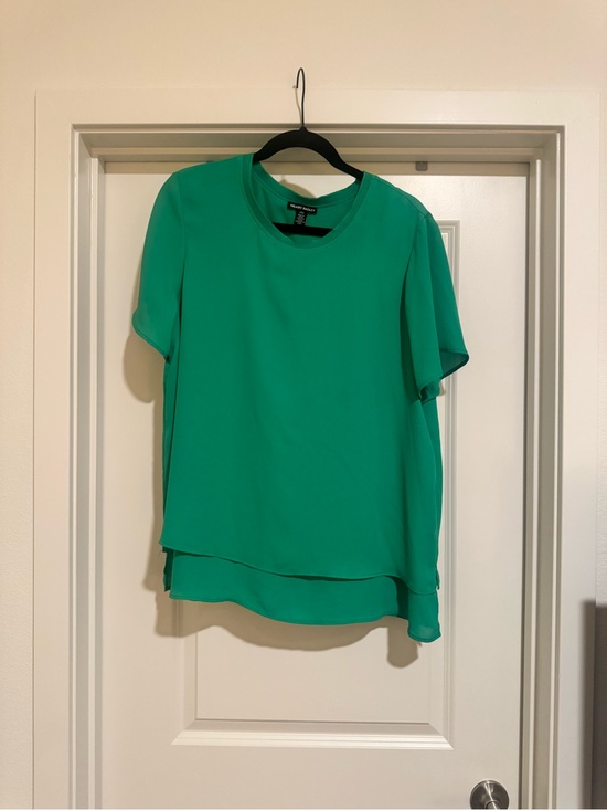 Hilary Radley Tops - Hilary Radley Emerald Green Short Sleeve Layered Blouse